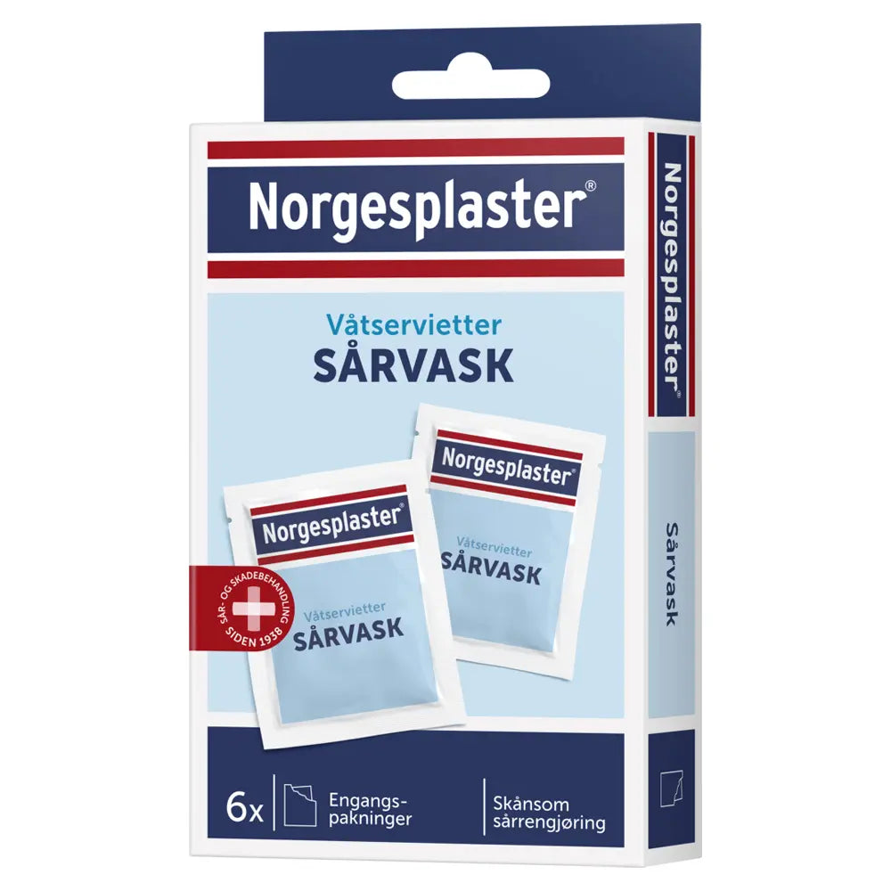 Sårvask våtservietter | 6 stk intern LIL