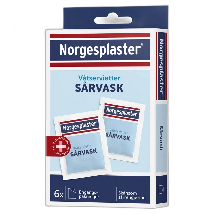 Sårvask våtservietter | 6 stk intern LIL